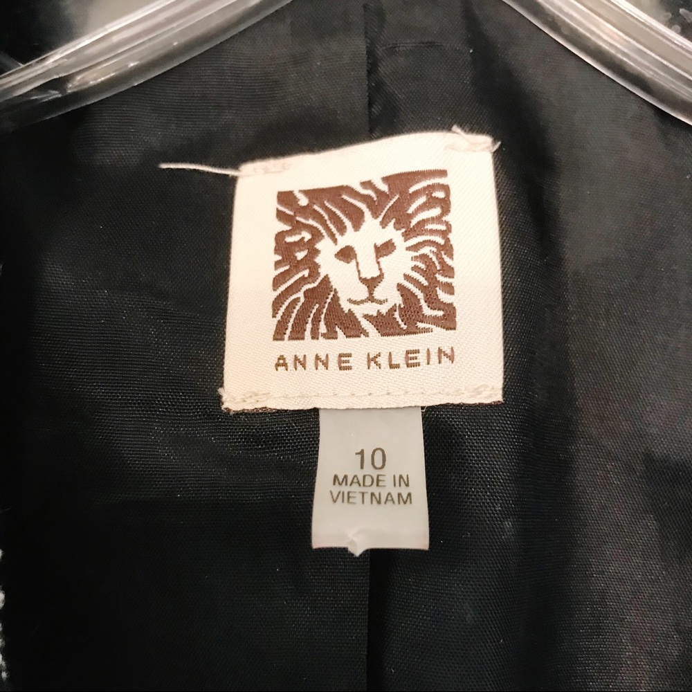 Anne Klein Notch Lapel Tweed Blazer Jacket Black - Picture 6 of 8